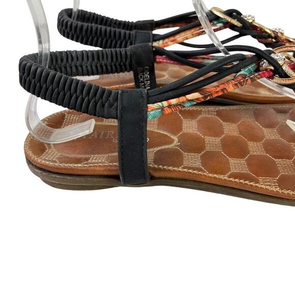 Patrizia Spring Step Gadelina Black Thong Slingback Sandals Flats Shoes 39 8.5 - Picture 12 of 16